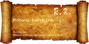 Rohony Kerubina névjegykártya